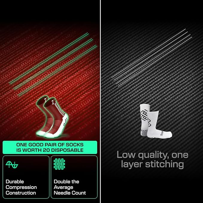 Lux Soccer Grip - Calf Sock - Red