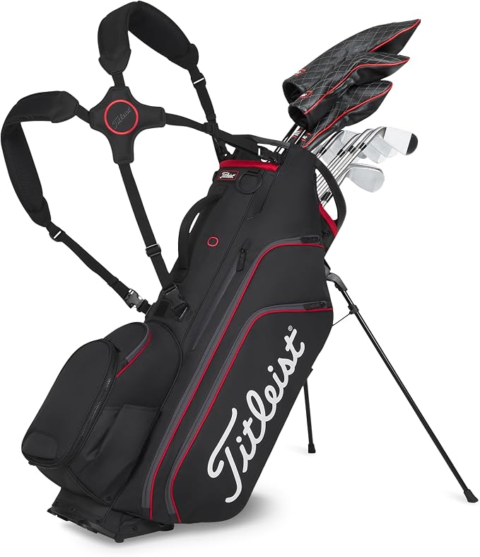 Titleist Hybrid 14 Golf Bag - BLACK/BLACK/RED