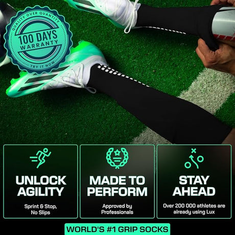 Lux Soccer Grip - Knee Sock - Black