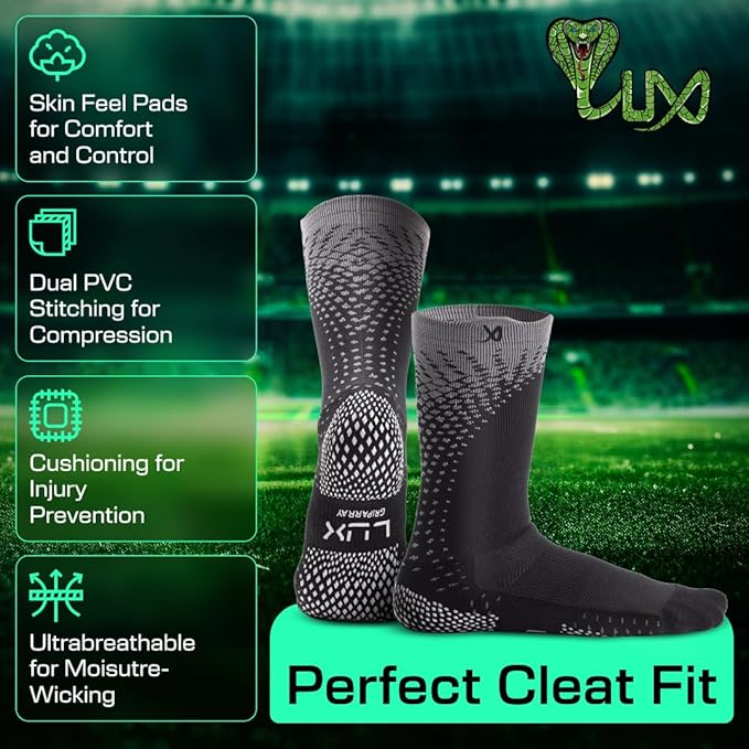 Lux Pro Cleat Performance Grip - Calf Sock - Black