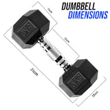 HEX Rubber Dumbbells (Pair)