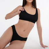 Crete Collection - Ribbed Bikini Top - Black