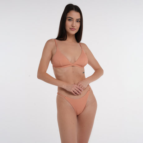 Crete Collection - Ribbed Triangle Bikini Top - Blush
