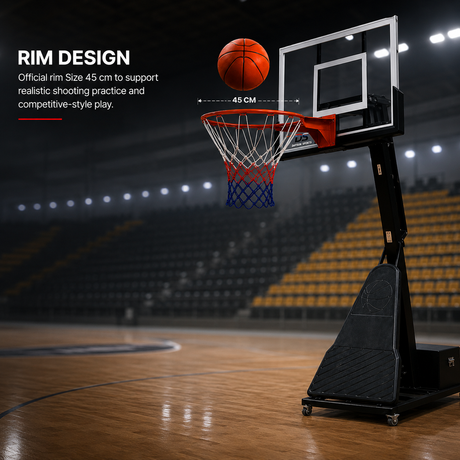 Tempered Glass Portable Basketball System