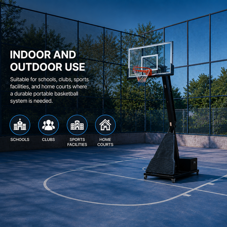 Tempered Glass Portable Basketball System