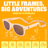 Baby Sunnies - Peach Flexible Polarized Baby Sunglasses with Strap 0-24 Months