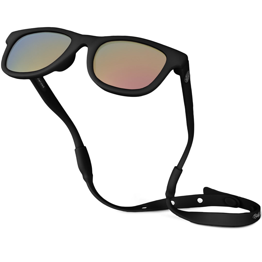 Baby Sunnies - Black Flexible Polarized Baby Sunglasses with Strap 0-24 Months