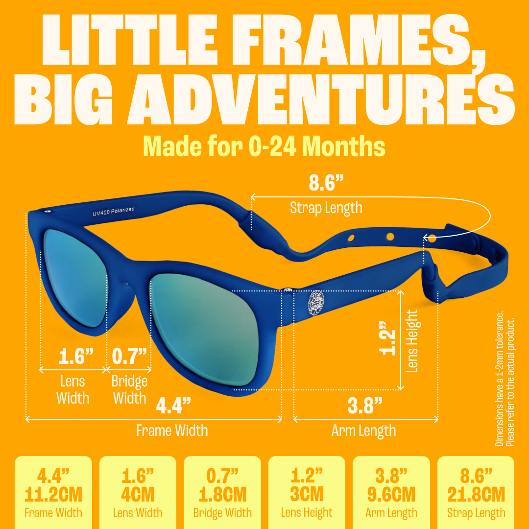 Baby Sunnies - Navy Blue Flexible Polarized Baby Sunglasses with Strap 0-24 Months
