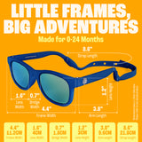 Baby Sunnies - Navy Blue Flexible Polarized Baby Sunglasses with Strap 0-24 Months