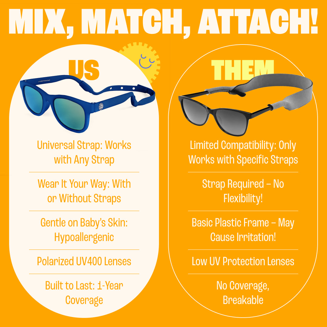 Baby Sunnies - Navy Blue Flexible Polarized Baby Sunglasses with Strap 0-24 Months