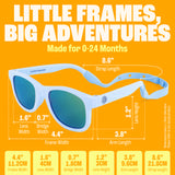 Baby Sunnies - Sky Blue Flexible Polarized Baby Sunglasses with Strap 0-24 Months