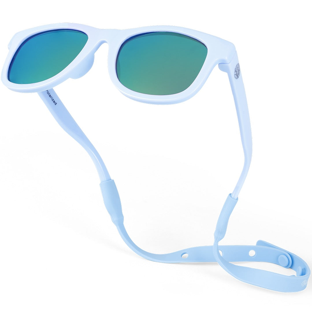 Baby Sunnies - Sky Blue Flexible Polarized Baby Sunglasses with Strap 0-24 Months