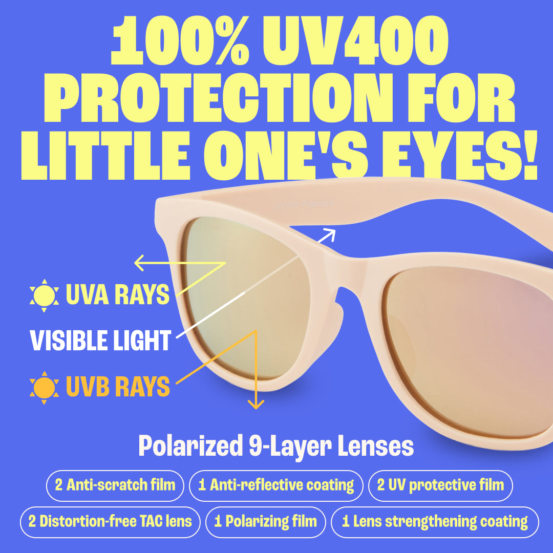 Baby Sunnies - Peach Polarized Kids Sunglasses 3-8 Years