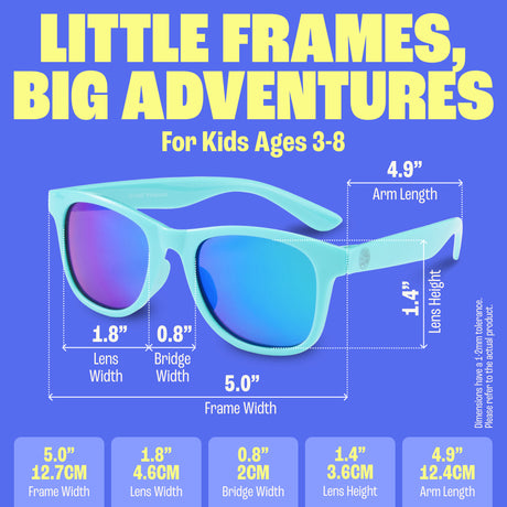 Baby Sunnies - Sky Blue Polarized Kids Sunglasses 3-8 Years