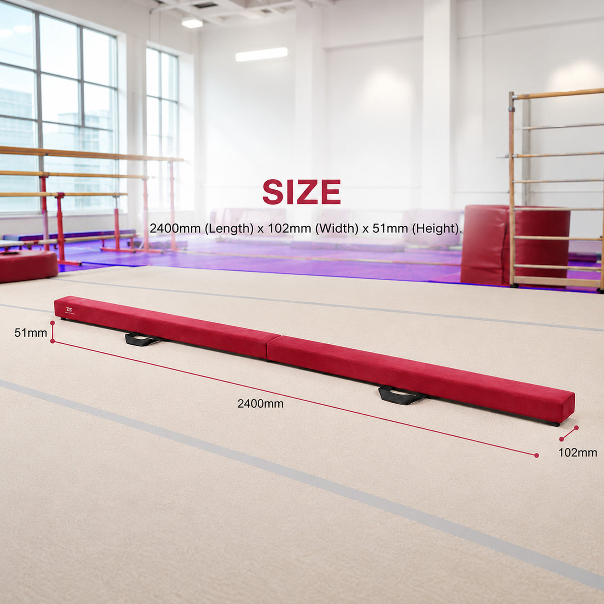 Folding Balance Beam Red