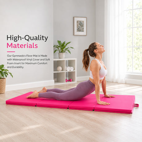 Folding Gymnastic Mat - Pink