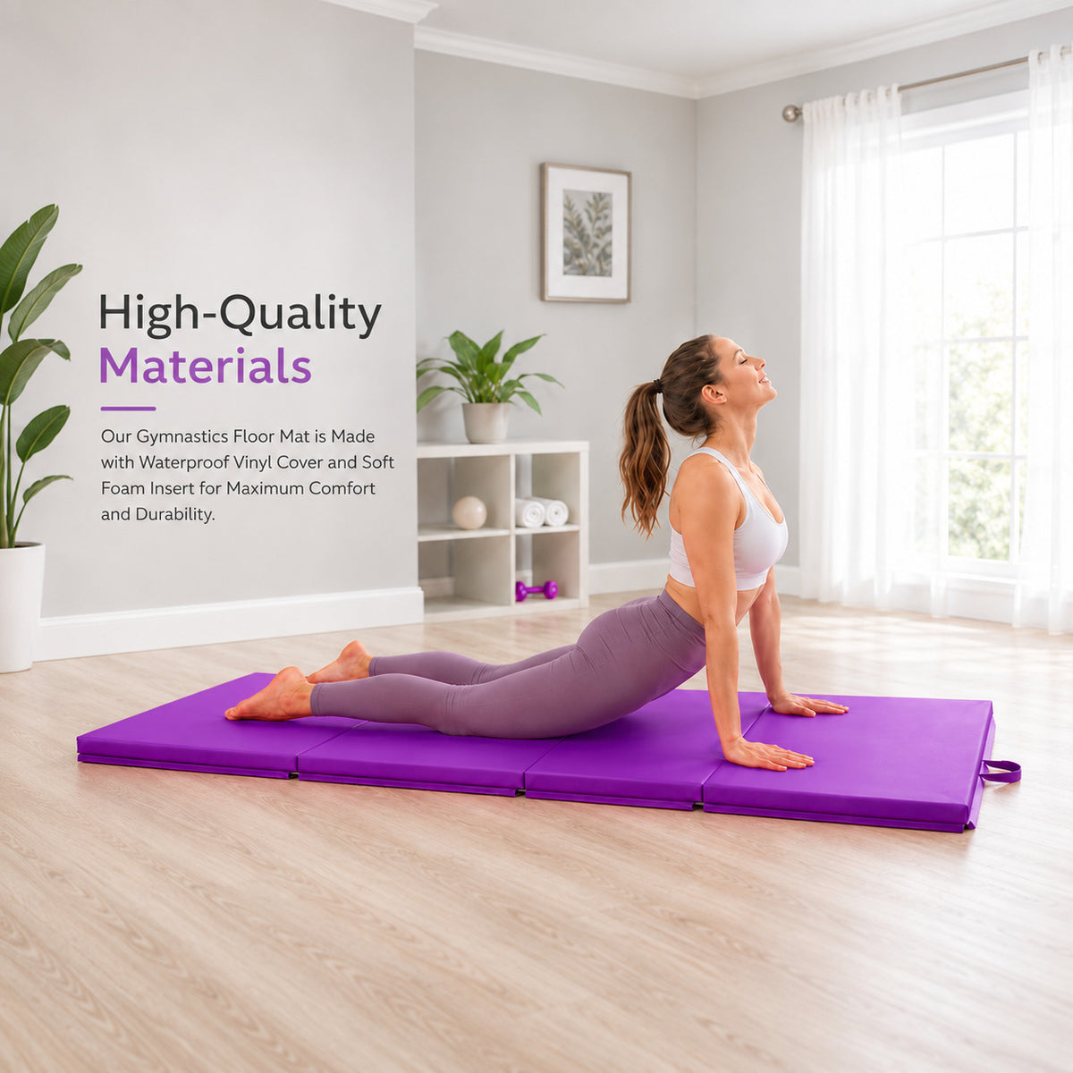 Folding Gymnastic Mat - Purple