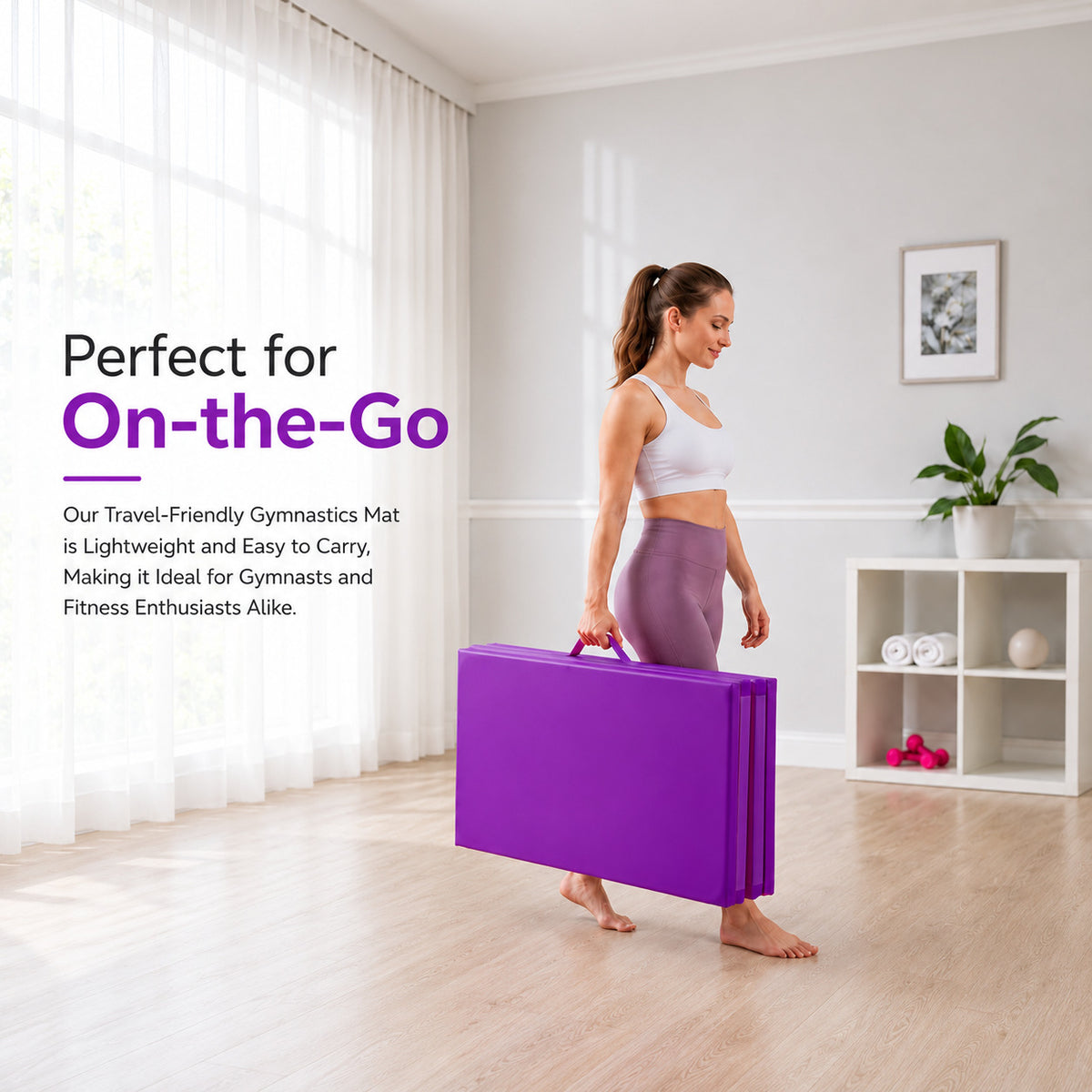 Folding Gymnastic Mat - Purple