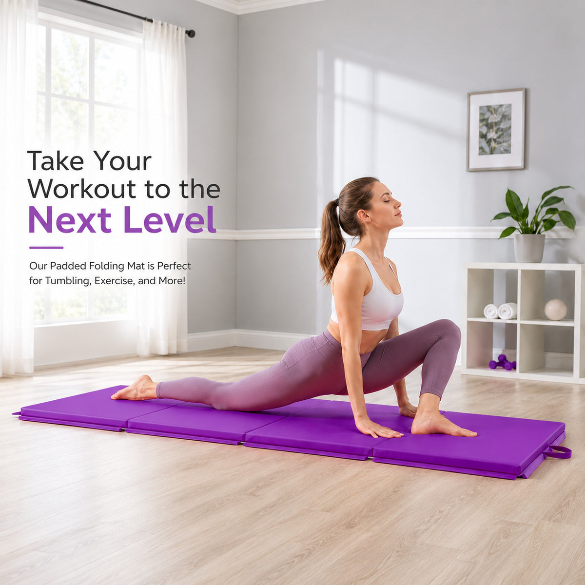 Folding Gymnastic Mat - Purple
