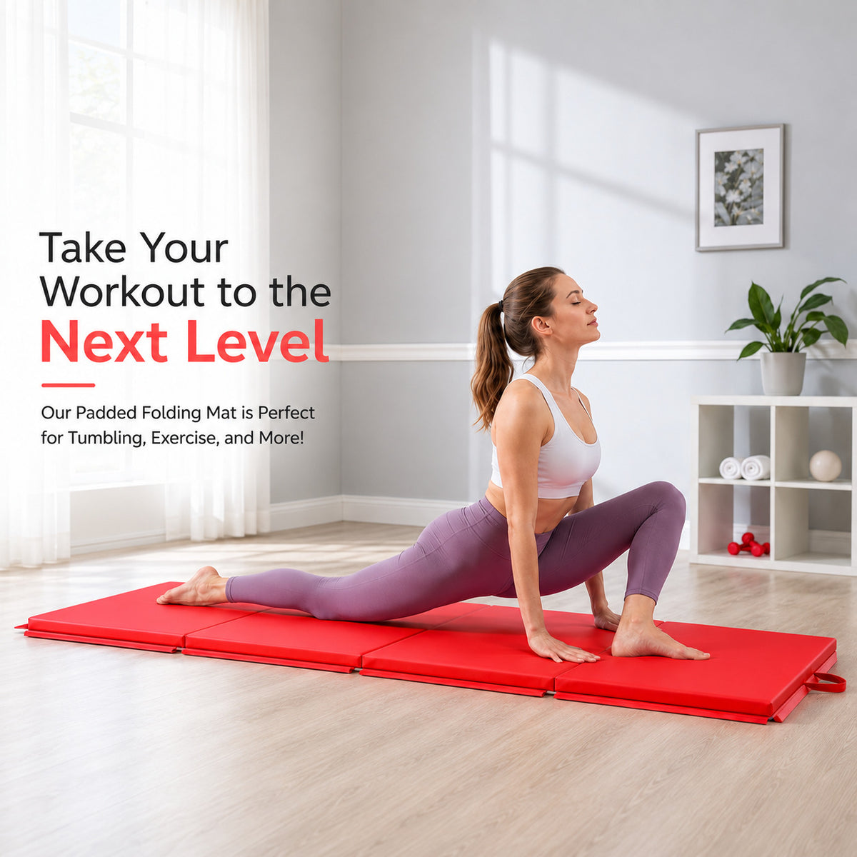 Folding Gymnastic Mat - Red