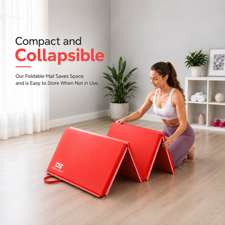Folding Gymnastic Mat - Red