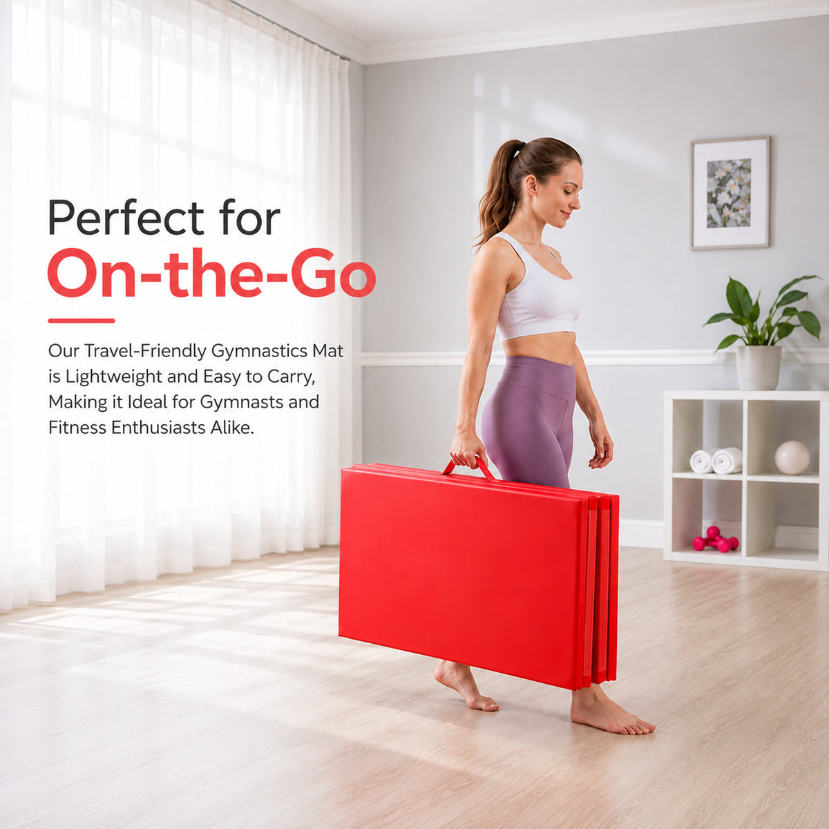 Folding Gymnastic Mat - Red