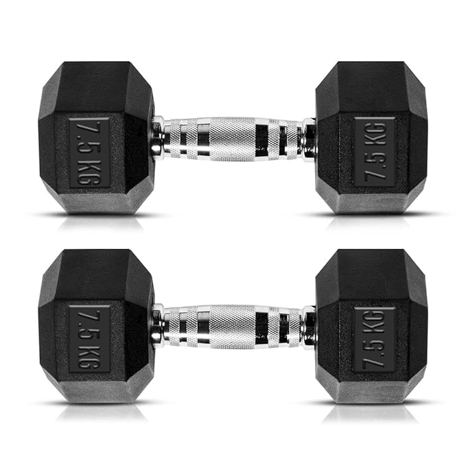 HEX Rubber Dumbbells