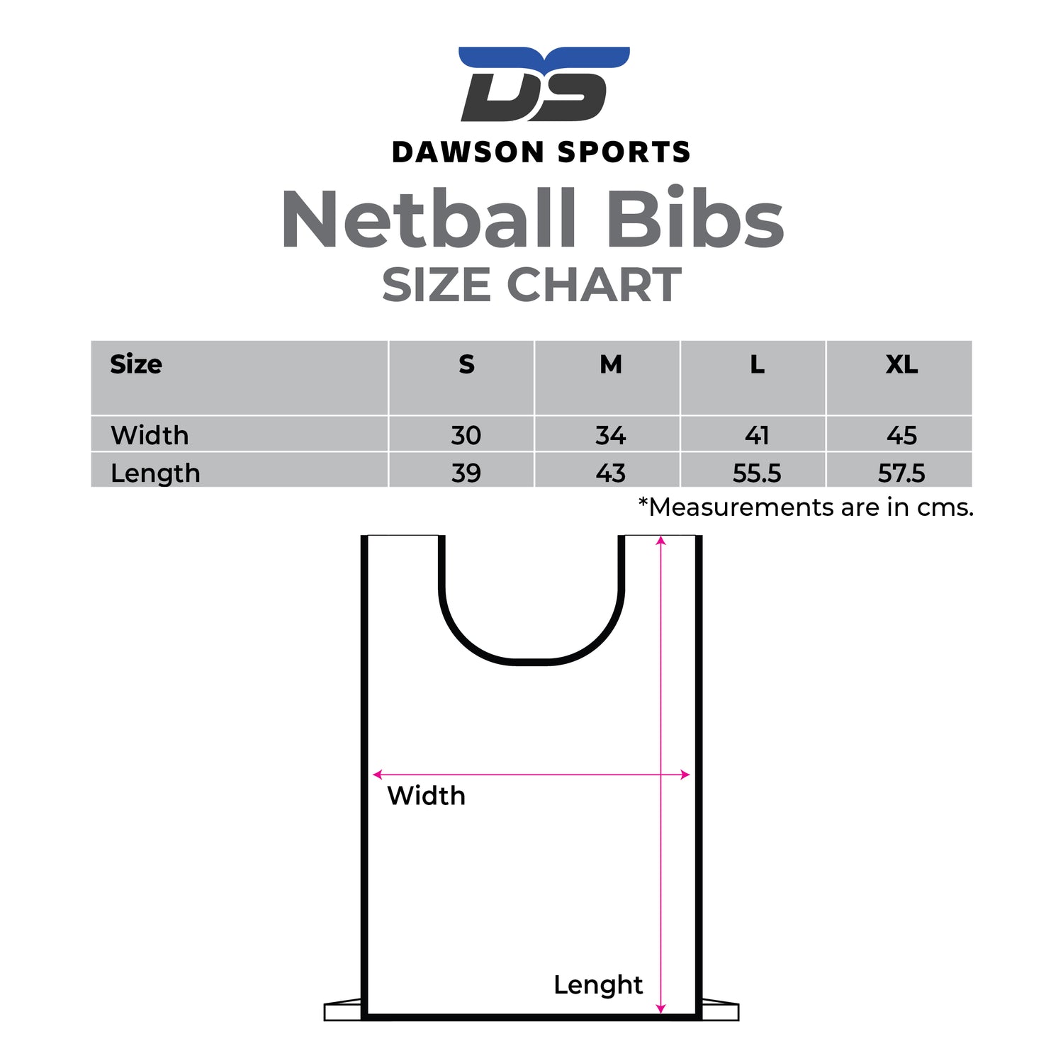 DS Netball Position Bibs (Set of 7) Dawson Sports
