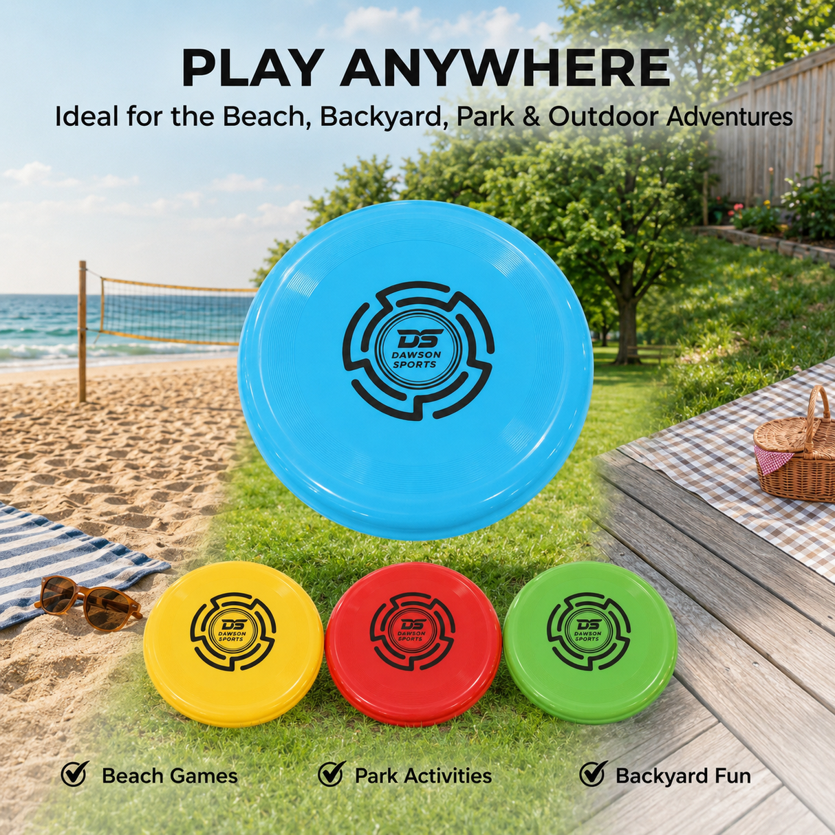 Plastic PVC Frisbee - 25.4cm (4 colors available)