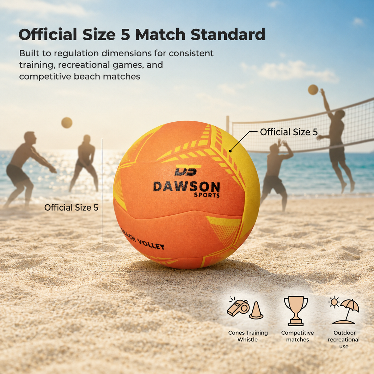 Soft Cushion Beach Volleyball - Size 5