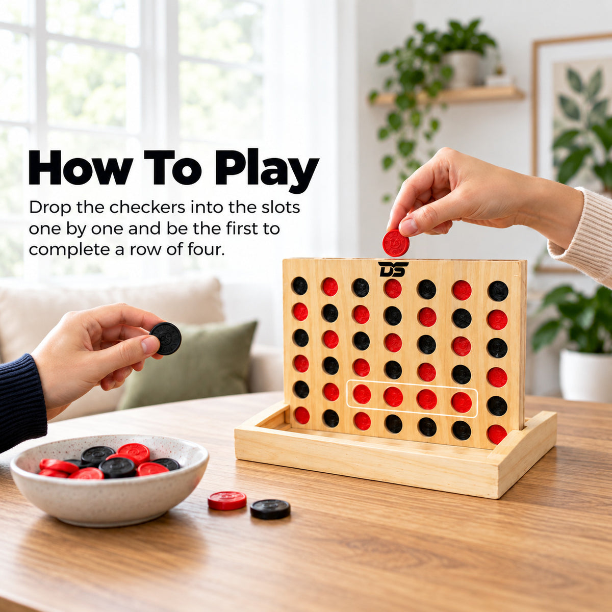 Wooden Connect 4 Game