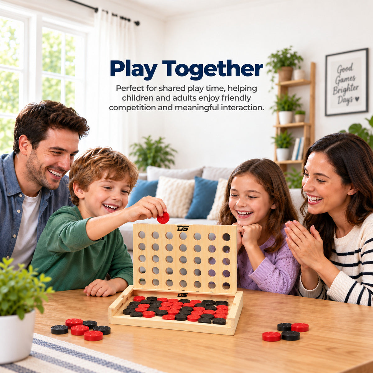 Wooden Connect 4 Game