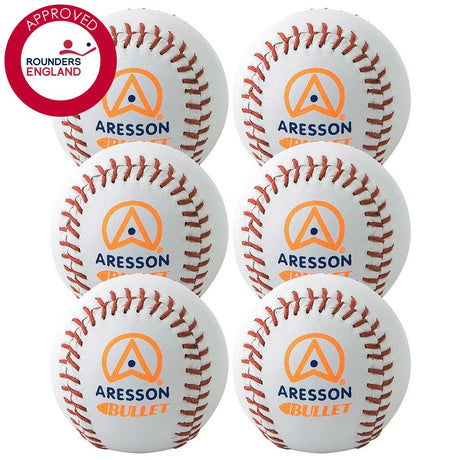 Aresson Bullet Rounders Ball White - Set of 6 - Rounders Balls , Baseball & Softball - Dawson Sports