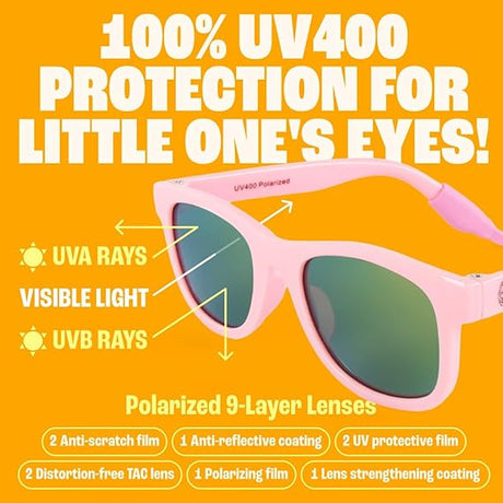 Baby Sunnies - Barbie Pink Flexible Polarized Baby Sunglasses with Strap 0 - 24 Months - Sunglasses - Dawson Sports