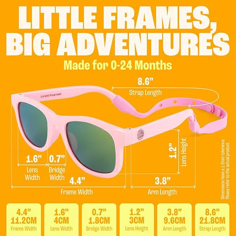 Baby Sunnies - Barbie Pink Flexible Polarized Baby Sunglasses with Strap 0 - 24 Months - Sunglasses - Dawson Sports