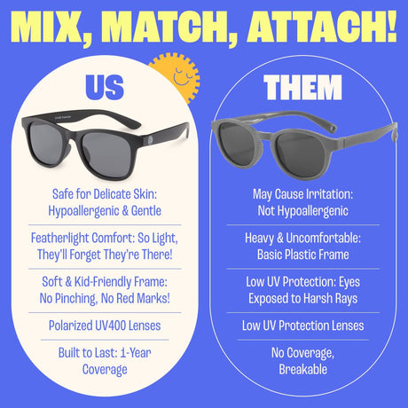 Baby Sunnies - Black Polarized Kids Sunglasses 3 - 8 Years - Sunglasses - Dawson Sports