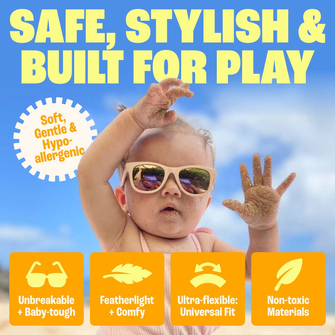 Baby Sunnies - Peach Flexible Polarized Baby Sunglasses with Strap 0 - 24 Months - Sunglasses - Dawson Sports