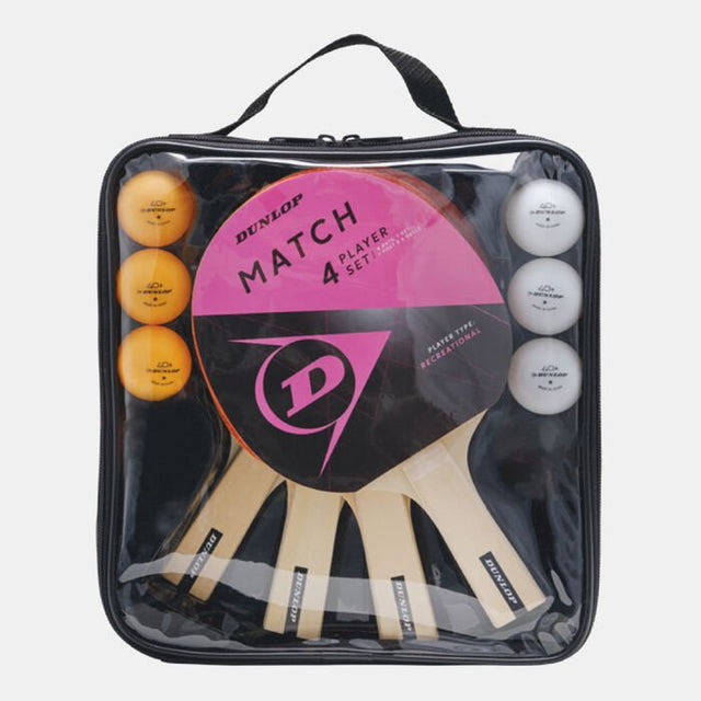 Dunlop MATCH Table Tennis Racket 4 Player SET - Table Tennis Racket & Sets - Dawson Sports