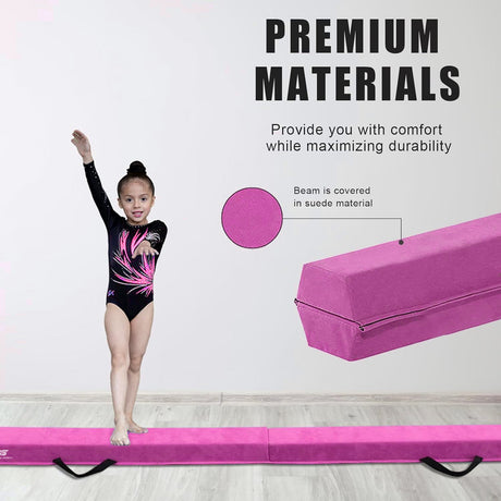 Folding Balance Beam Pink - Bars & Balance Beams - Dawson Sports