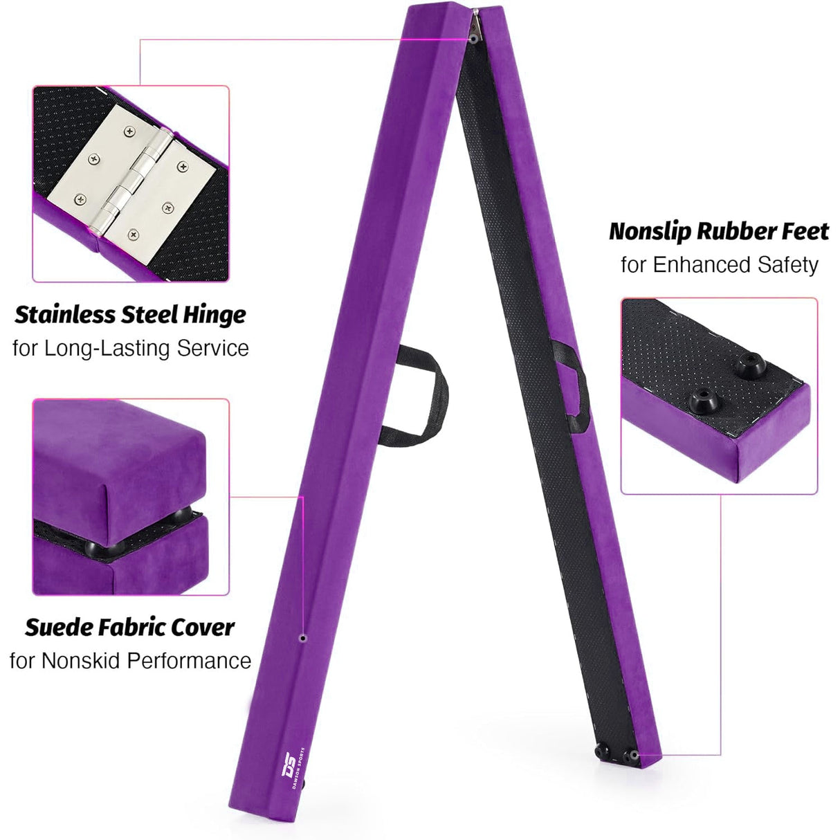 Folding Balance Beam Purple - Bars & Balance Beams - Dawson Sports