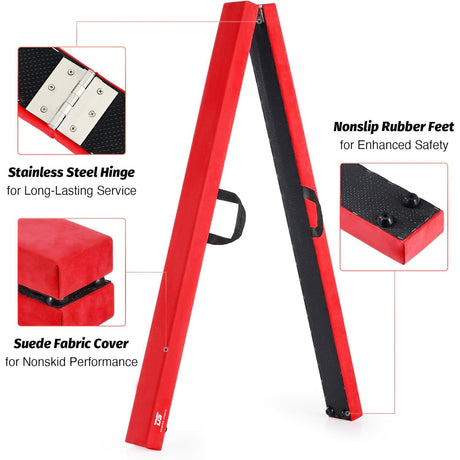 Folding Balance Beam Red - Bars & Balance Beams - Dawson Sports