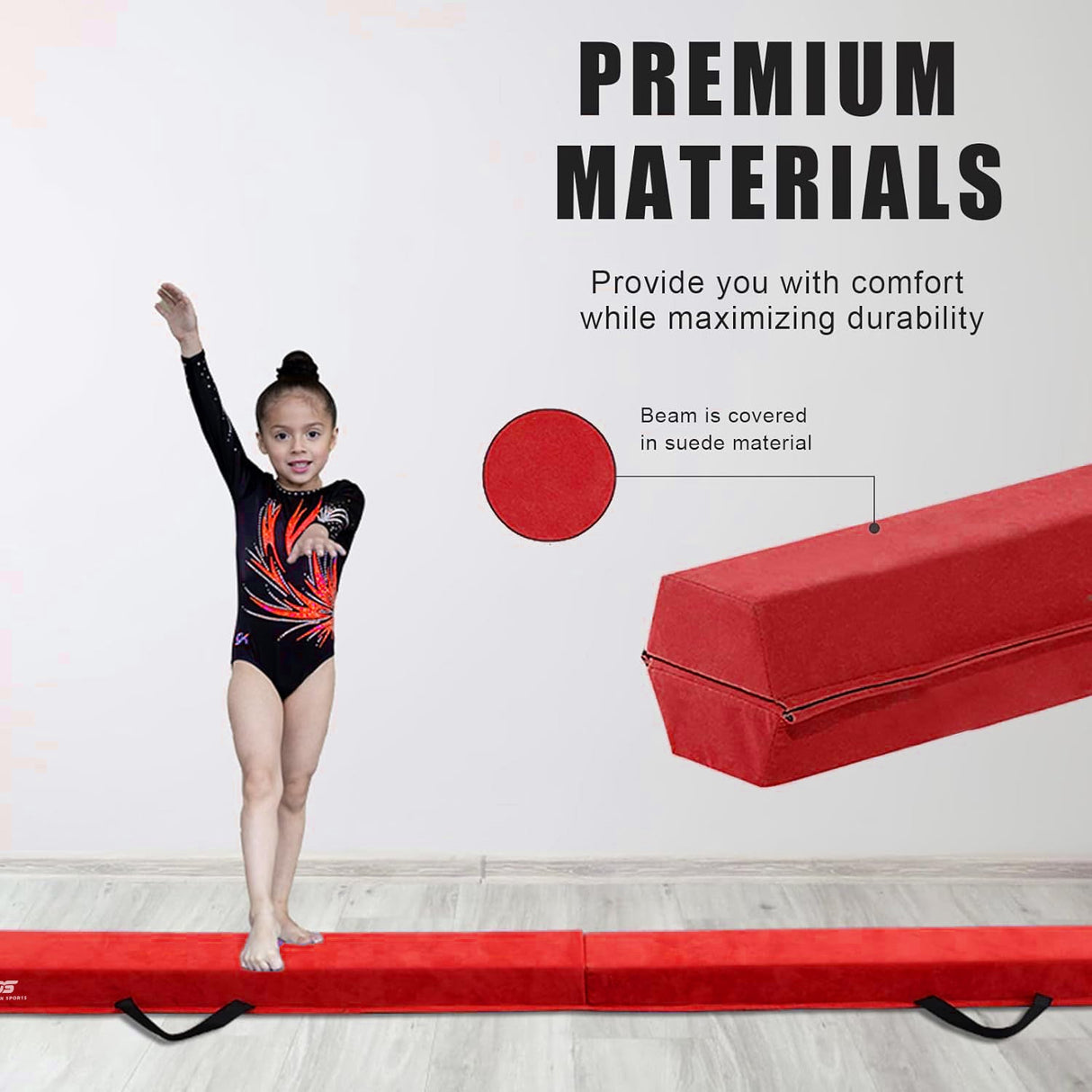 Folding Balance Beam Red - Bars & Balance Beams - Dawson Sports