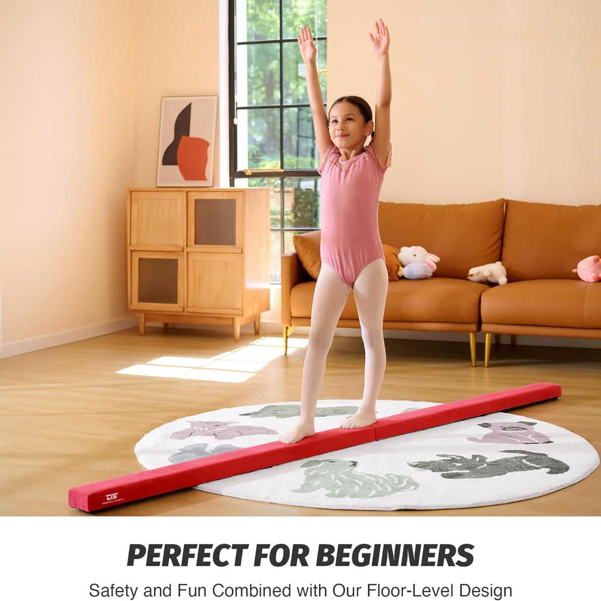 Folding Balance Beam Red - Bars & Balance Beams - Dawson Sports