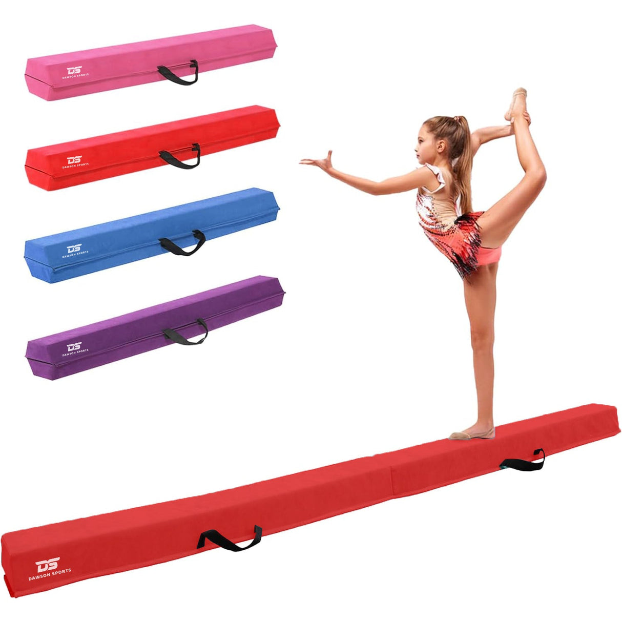 Folding Balance Beam Red - Bars & Balance Beams - Dawson Sports