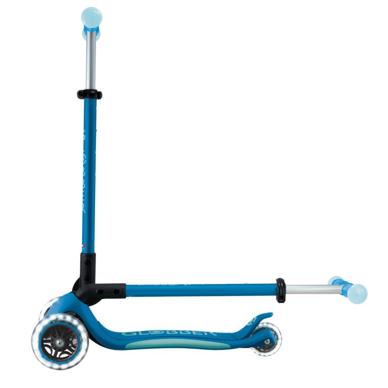GLOBBER ELITE LIGHTS GLOW SCOOTER - PATROL BLUE - Riding Scooters - Dawson Sports