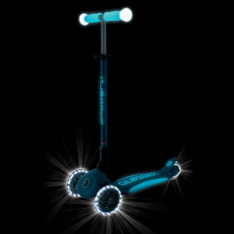 GLOBBER ELITE LIGHTS GLOW SCOOTER - PATROL BLUE - Riding Scooters - Dawson Sports