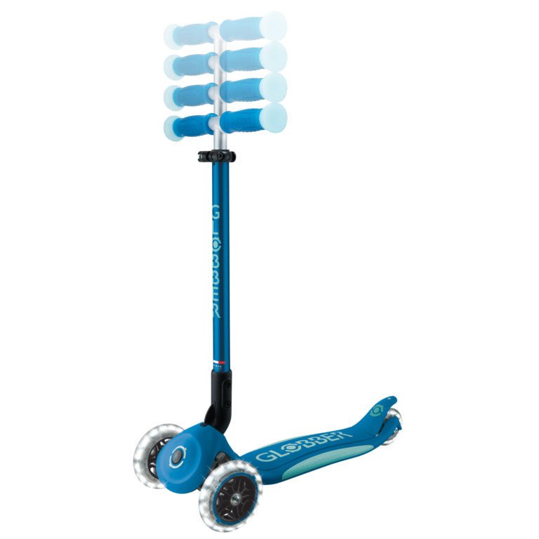 GLOBBER ELITE LIGHTS GLOW SCOOTER - PATROL BLUE - Riding Scooters - Dawson Sports