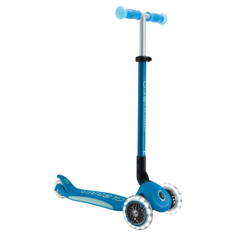 GLOBBER ELITE LIGHTS GLOW SCOOTER - PATROL BLUE - Riding Scooters - Dawson Sports