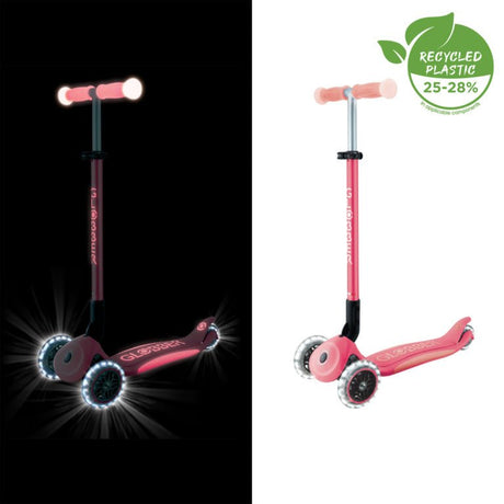 GLOBBER ELITE LIGHTS GLOW SCOOTER - PINK - Riding Scooters - Dawson Sports