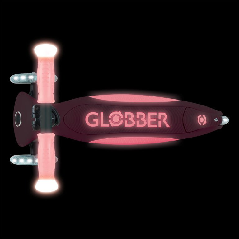 GLOBBER ELITE LIGHTS GLOW SCOOTER - PINK - Riding Scooters - Dawson Sports